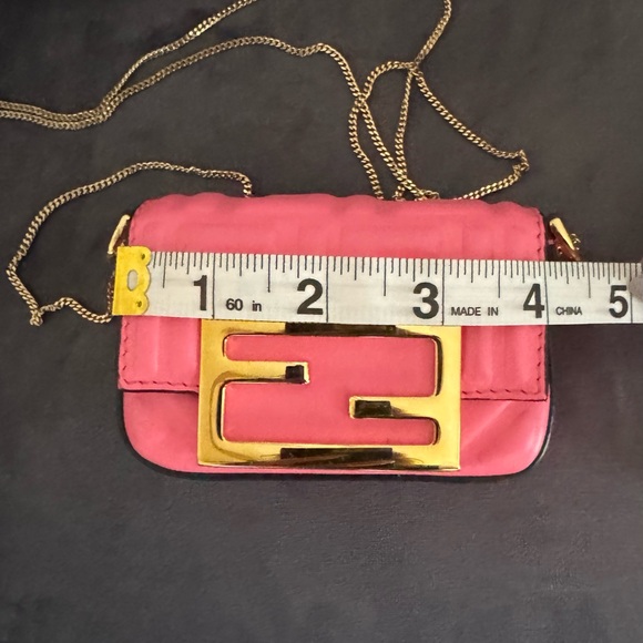 Fendi Pink Mini Charm Baguette - Picture 4 of 6